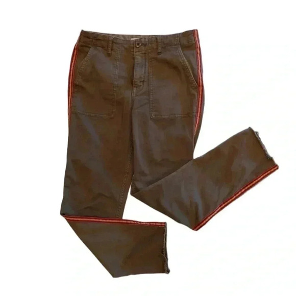 Velvet By Graham & Spencer Khaki Green Raw Hem Straight Leg Size 4 - Picture 7 of 10